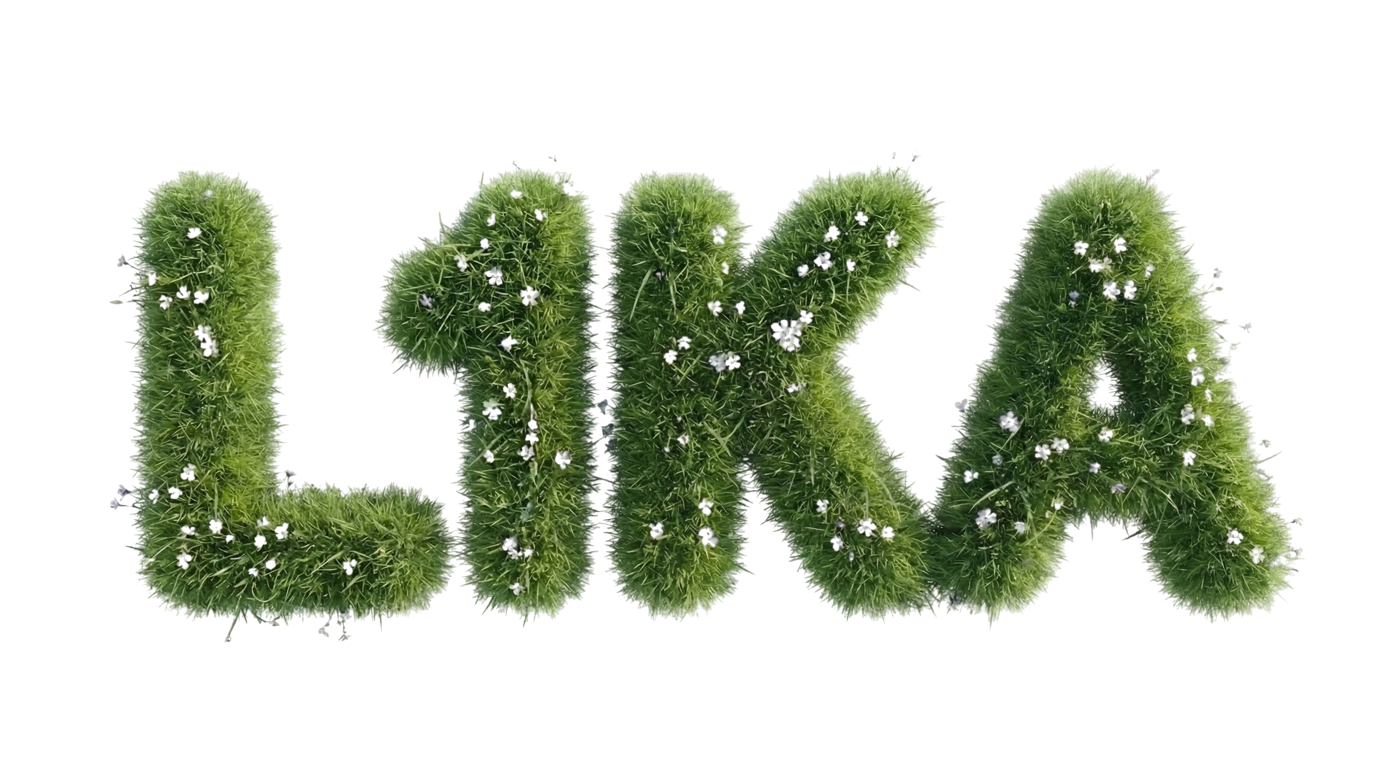 L1KA grassy 3D text